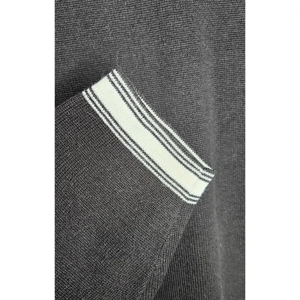 Unionbay Sweater Mens Large Black White Trim Long Sleeve V Neck Knit Casual Y2K